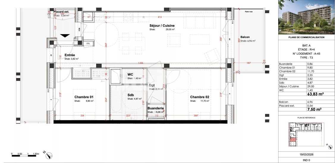 Vente Appartement Ferney-Voltaire 3&nbsp;Pièces 64&nbsp;m²