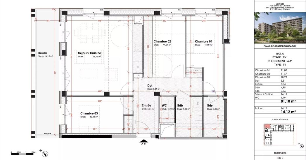 Vente Appartement Ferney-Voltaire 4&nbsp;Pièces 81&nbsp;m²